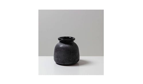 Byron Round Glass Vase - Black (Main)