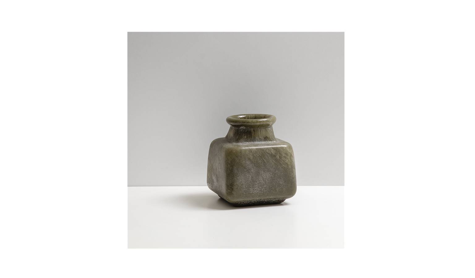 Byron Small Square Vase - Olive (Main)