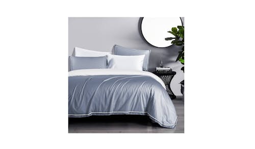 Canopy Earl Bed Sheet - Grey/White (Queen Size Set)