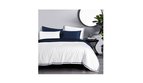 Canopy Earl Queen Bedset - White/Navy (Main)