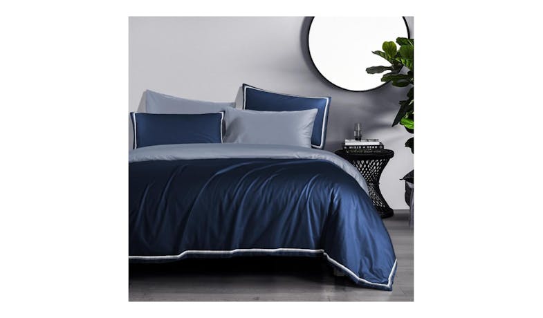 Canopy Earl Bed Sheet - Navy/Grey (King Size Set)