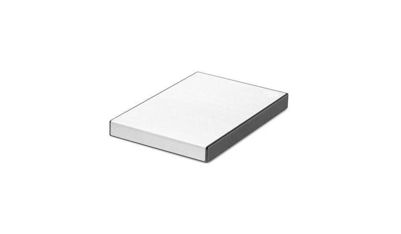 Seagate One Touch STKY1000401 1TB External Hard Disk Drive - Silver (Side View)