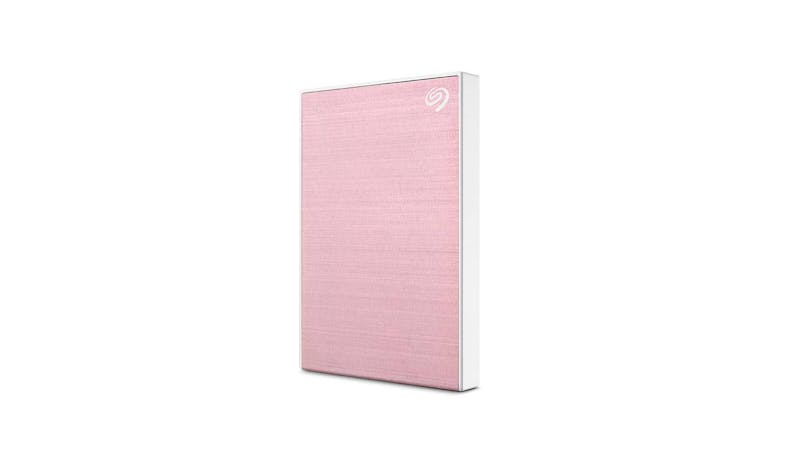 Seagate One Touch STKY2000405 2TB External Hard Disk Drive – Rose Gold (Side View)
