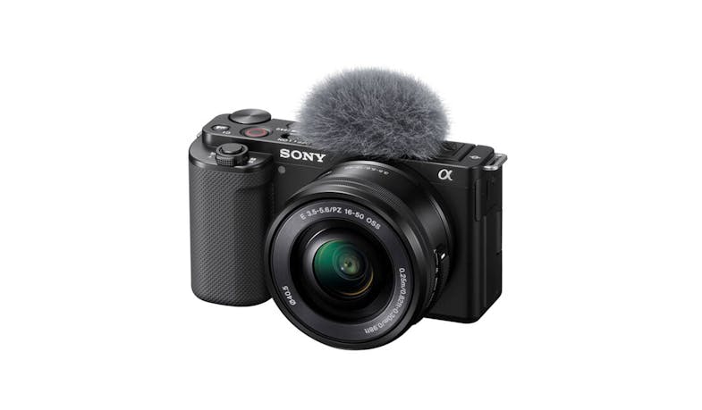 Sony DSC ZV-E10L Interchangeable-lens Vlog Mirrorless Camera Body With 16-50mm Power Zoom Lens – Black (Side View)
