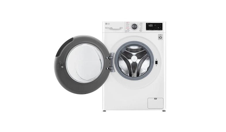 LG AI Direct Drive™ FV1208S5W 8KG Front Load Washer - White (Front View)