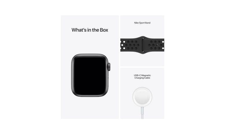 Apple Nike SE GPS + Cellular, 40mm Space Grey Aluminium Case with Anthracite /Black Nike Sport Band (02)