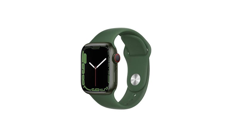 Apple Watch Series 7 41mm Green Aluminium Case with Clover Sport Band - GPS + Cellular (Main)