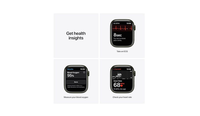 Apple Watch Series 7 41mm Green Aluminium Case with Clover Sport Band - GPS + Cellular (01)