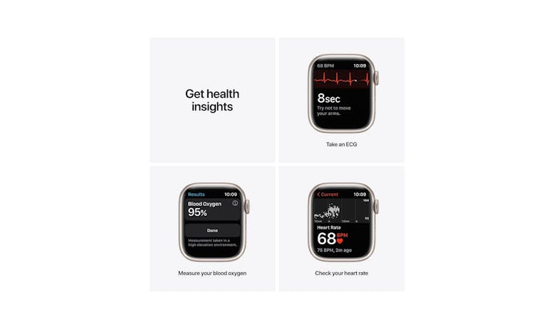 Apple Watch Nike Series 7 41mm Starlight Aluminium Case with Pure Platinum/Black Nike Sport Band - GPS (01)