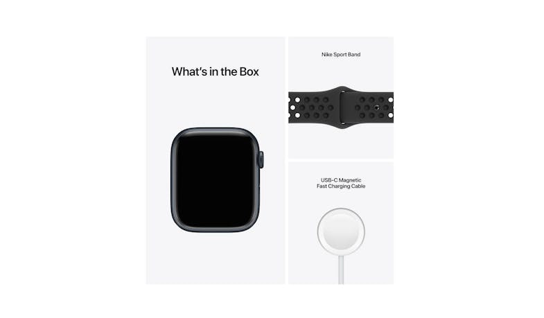 Apple Watch Nike Series 7 45mm Midnight Aluminium Case with Anthracite/Black Nike Sport Band - GPS (03)