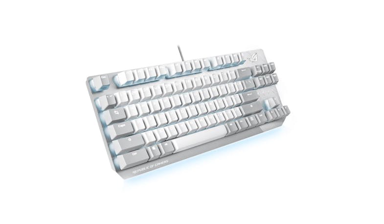 Asus ROG X806 Strix Scope NX Blue TKL Gaming Keyboard - Moonlight White (Side View)
