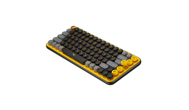 Logitech POP Keys Wireless Mechanical Keyboard - Blast (920-010577) - Side View