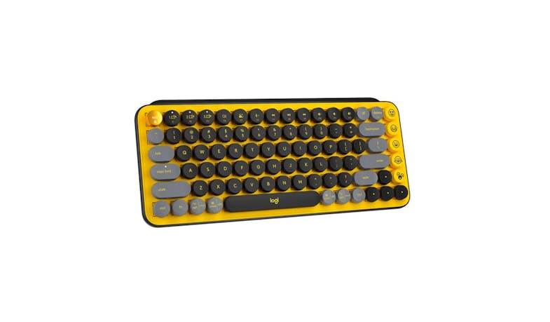 Logitech POP Keys Wireless Mechanical Keyboard - Blast (Side View)