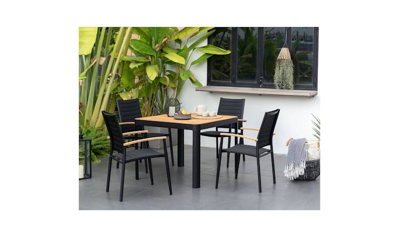 Home Collection Portals Square Dining Table - Black (01)