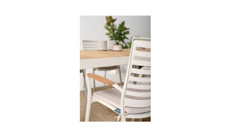 Home Collection Portals Carver Easy Chair - Cream (Angle View)