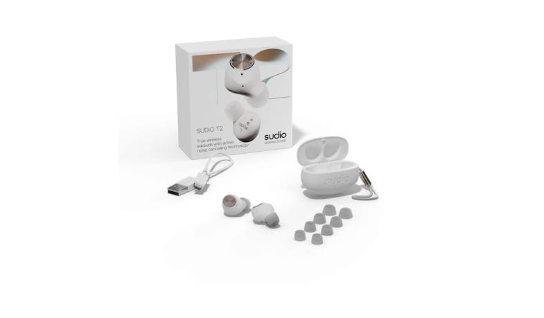 Sudio T2 Active Noise Cancellation Earbuds - White (02)