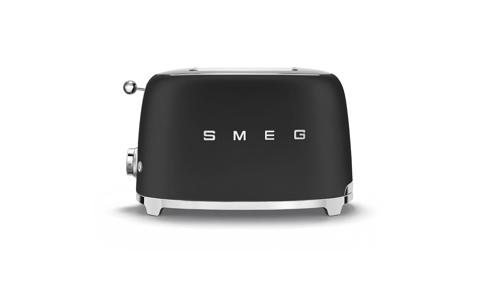 Smeg TSF01BLMUK 50's Style Toaster Matte Black|Harvey Norman