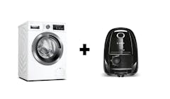 Bosch 9kg Front Load Washer WAV28L40SG + Bagged Vacuum Cleaner BGL3A330GB (Main)