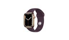 Apple Watch Series 7 45mm Gold Stainless Steel Case with Dark Cherry Sport Band - GPS + Cellular (Main)