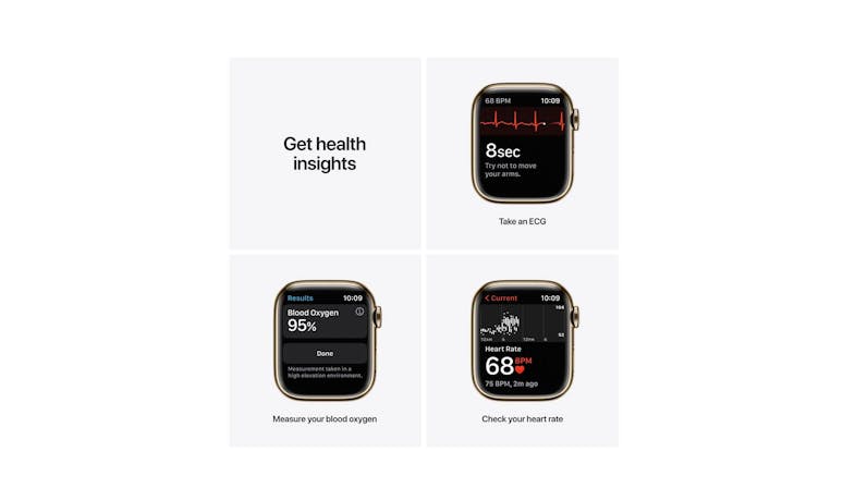 Apple Watch Series 7 45mm Gold Stainless Steel Case with Dark Cherry Sport Band - GPS + Cellular (01)