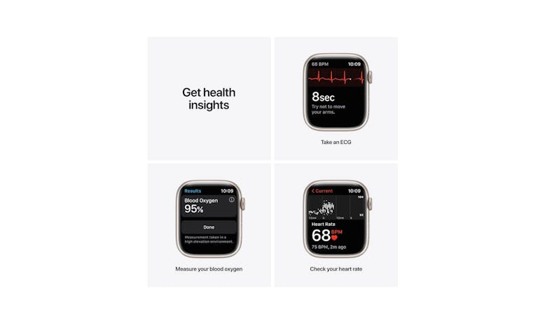 Apple Watch Nike Series 7 41mm Starlight Aluminium Case with Pure Platinum/Black Nike Sport Band - GPS + Cellular (01)
