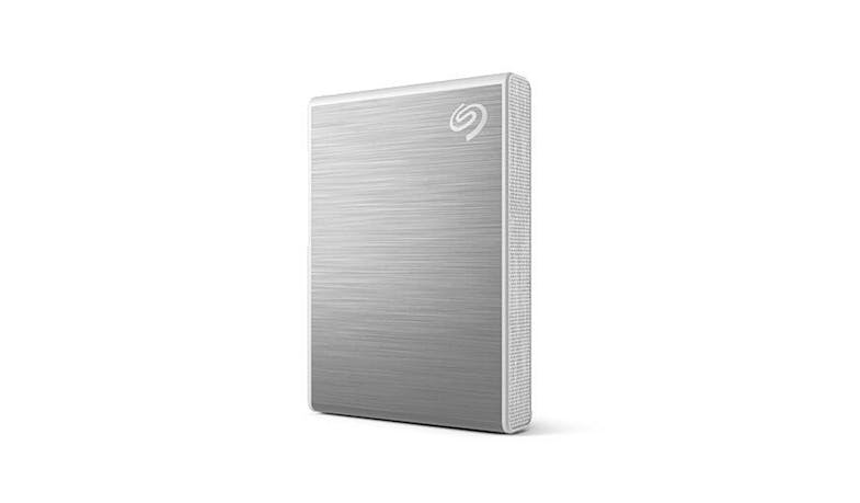 Seagate One Touch SSD 500GB External Portable Hard Drive - Silver (STKG500401) - Side View
