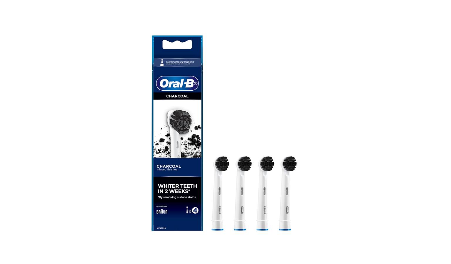 Oral-B (Braun) Charcoal infused Bristles 4s' (EB20CH4-4) - Main
