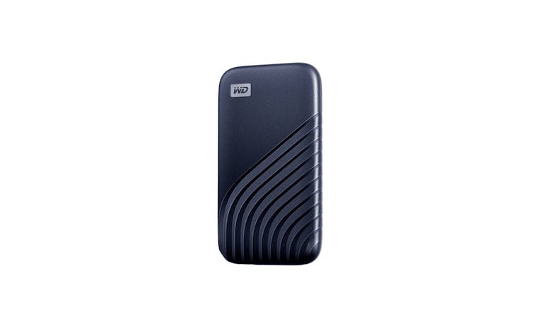 Western Digital My Passport 2TB External Portable Drive – Blue (WDBAGF0020BBL) - Side View