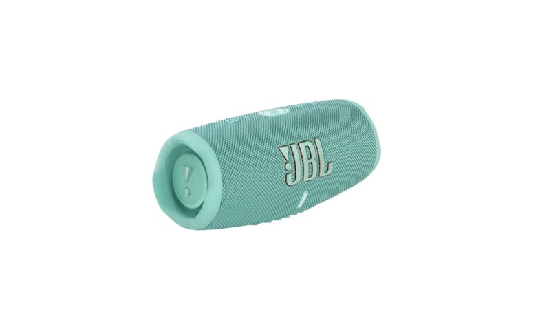 JBL Charge 5 Portable Waterproof Speaker with Powerbank - Teal (Side View)