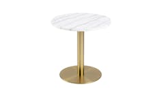 Urban Corby White Marble Top 50cm Lamp Table - White (Main)