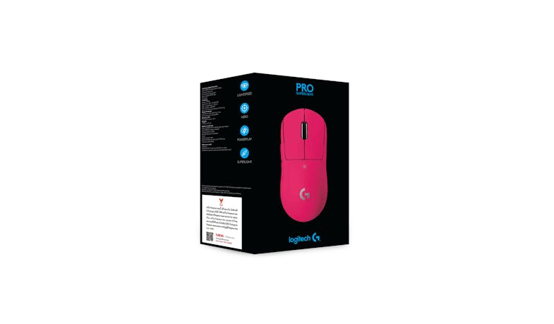 Logitech Pro X Superlight Gaming Mouse – Magenta (910-005958) - Side View