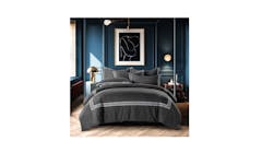 Canopy Torino Bedset - Queen Size (Charcoal with White Trim) - Main