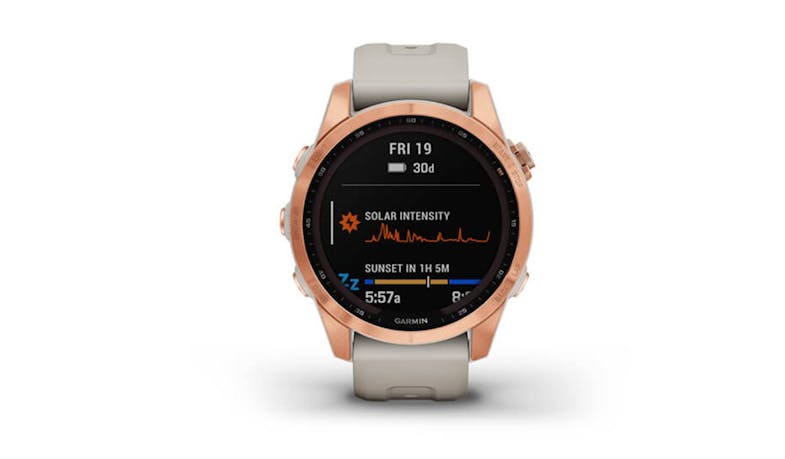 Garmin Fenix 7S Solar Edition 42mm Smartwatch – Rose Gold with Light Sand Band (IMG 2)