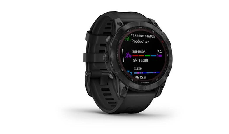 Garmin Fenix 7 Sapphire Solar 47mm Smartwatch - Black DLC Titanium with Black Band (IMG 3)
