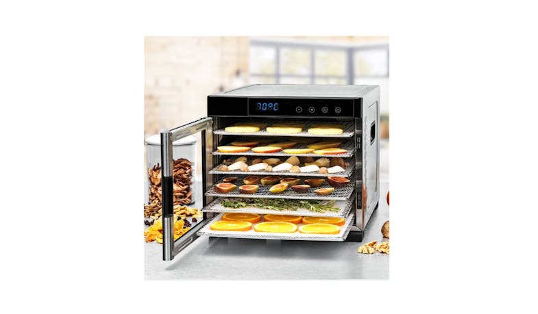 Rommelsbacher DA 900 600w Food Dehydrator With 6 Stainless Steel Tray For Meat And Fruits - Side View