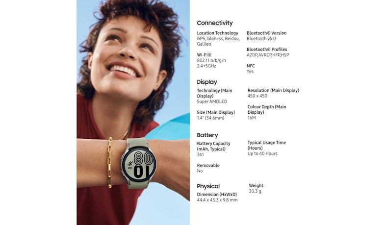 Samsung Galaxy Watch4 Bluetooth 44mm Smart Watch - Aluminium Black (IMG 8)