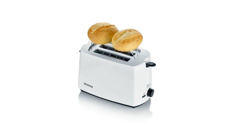 Severin AT 2286 Automatic Bread Toaster with Bun - White (Side View)