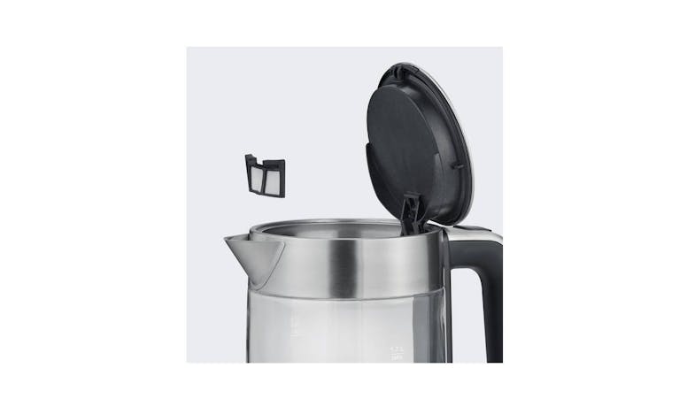 Severin WK 3420 1.7 L Electric Glass Kettle - Black/Stainless Steel (Top View)