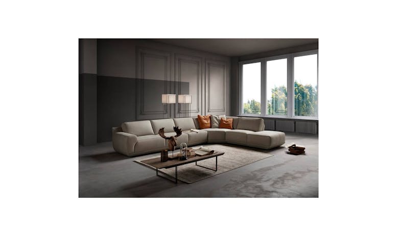 Artu Italian Made Full Leather 3 Seater Corner Chiase Modular Sofa - Main