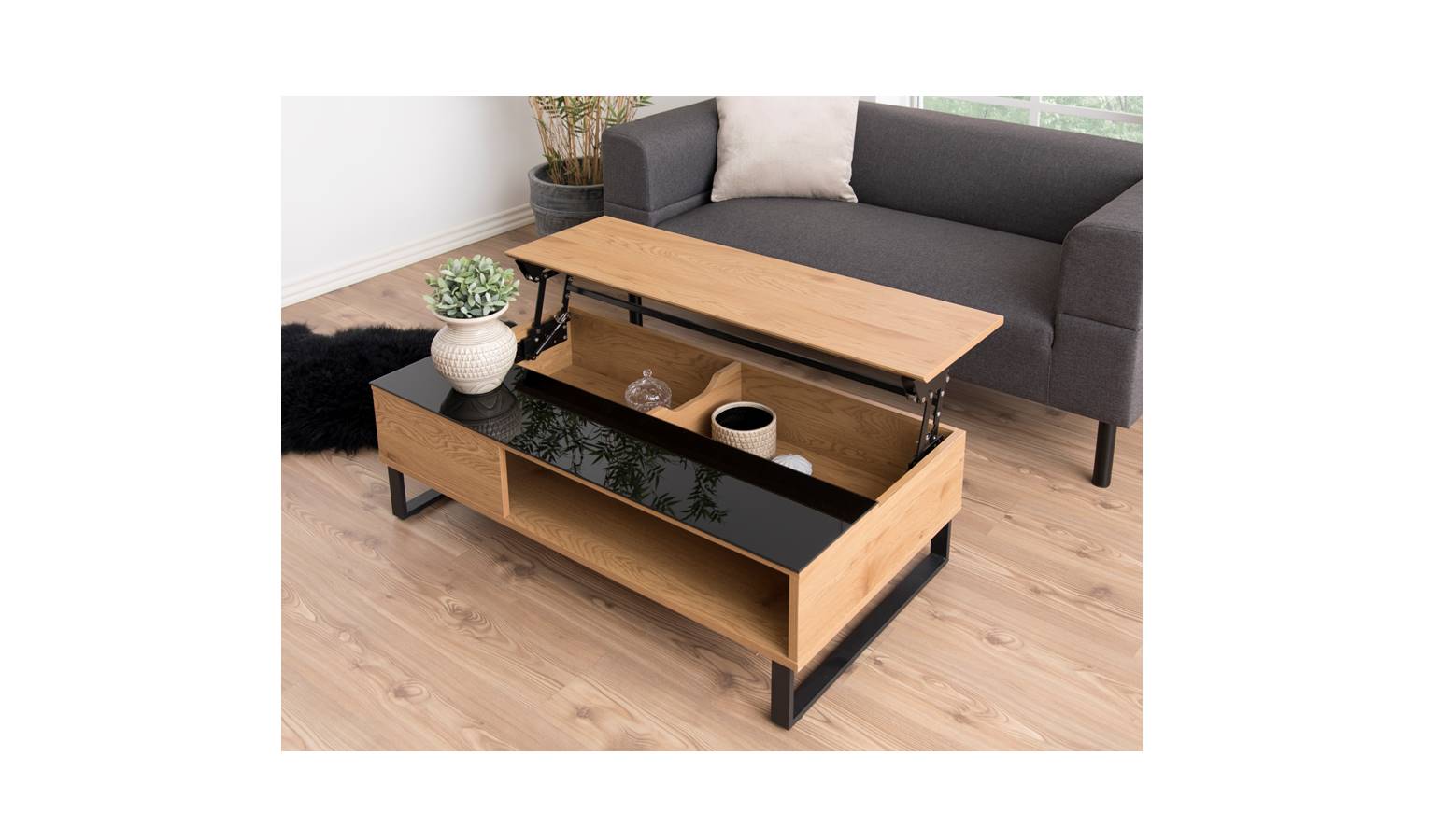 brown lift top coffee table