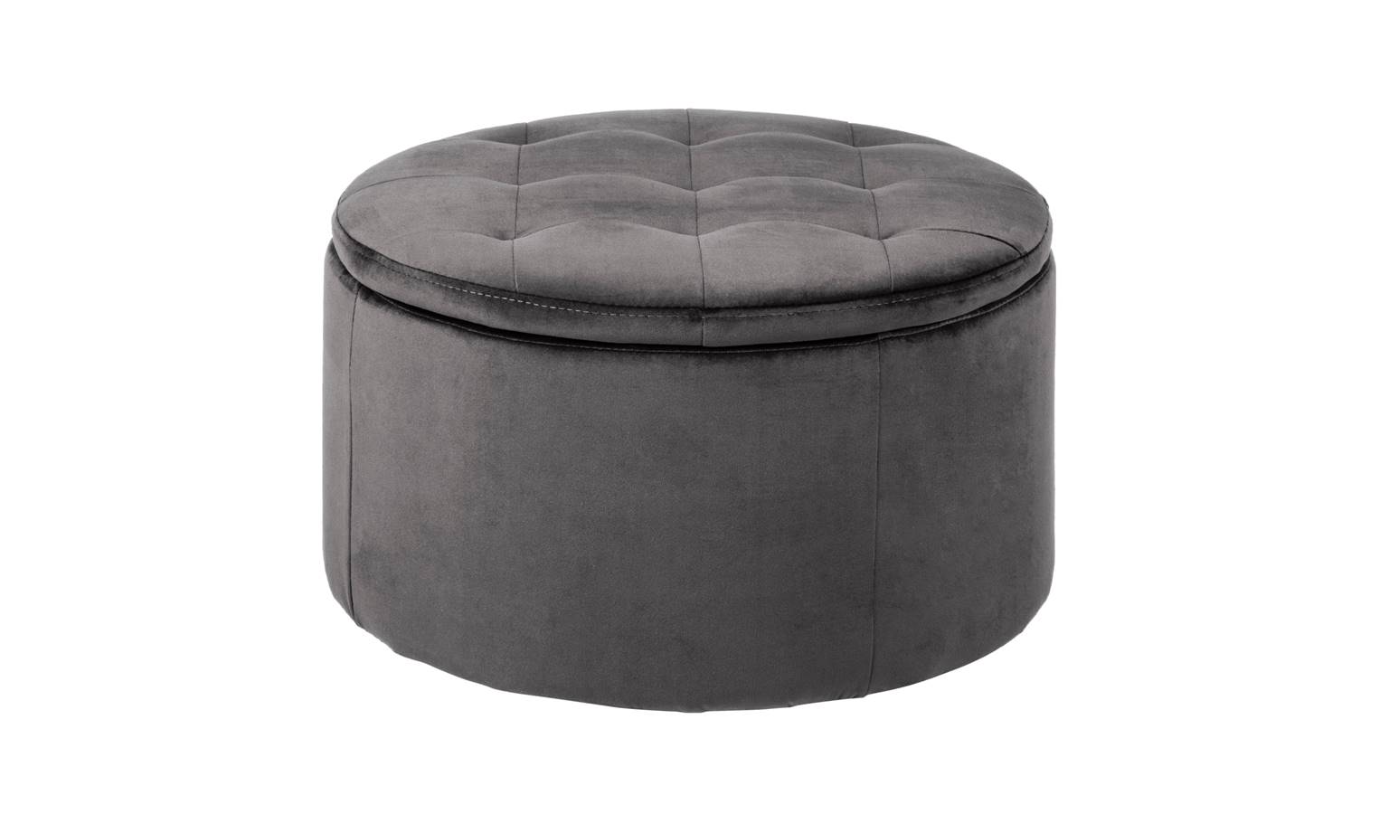 Urban Retina Storage Ottoman with Dark Grey Velvet CoverHarvey Norman