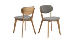 Urban Minsk Dining Chair - Light Grey and Solid Oak Legs (IMG 1)
