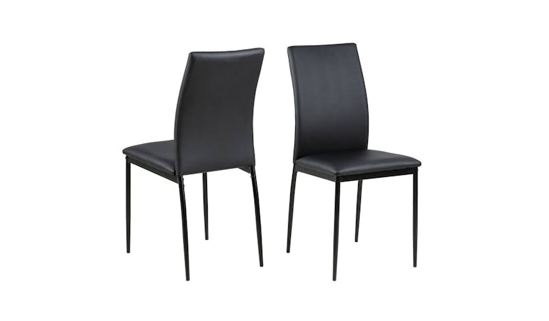 Urban Demina PU leather Dining Chair - Black (Side View)
