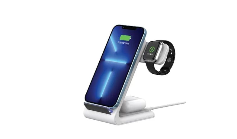 Mazer Infinite 25W Wireless charging stand (Apple Edition 3-in-1) - White