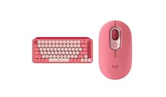 Logitech POP Wireless Mechanical Keyboard + Mouse with Customizable Emoji - Heartbreaker Rose