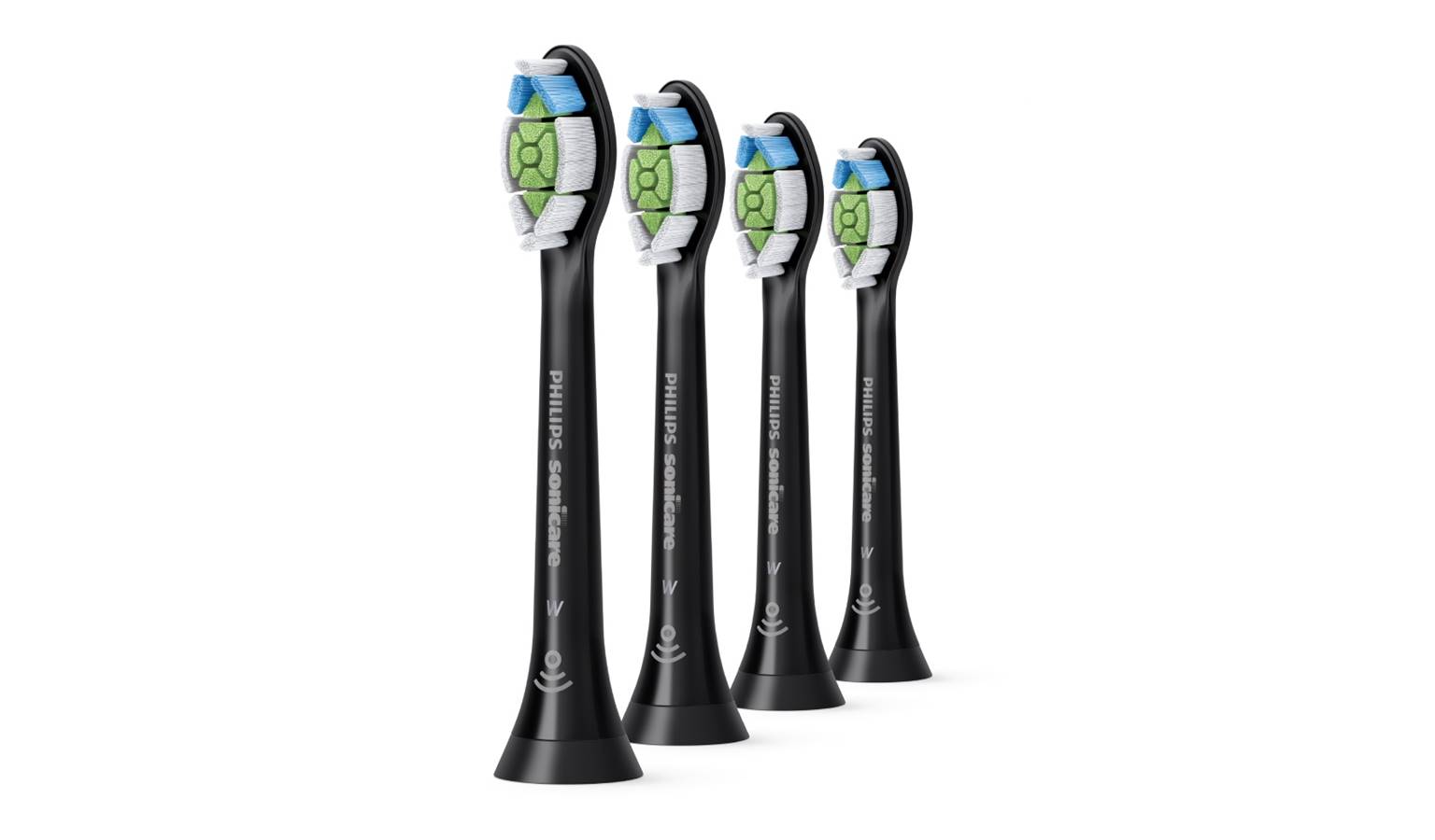 Philips Sonicare W2 Optimal White 4 Pack Toothbrush Heads - Black (HX6064/96)
