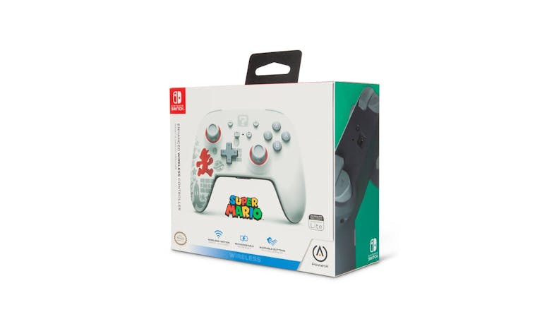 PowerA Enhanced Wireless Controller for Nintendo Switch - Running Mario (Side Boxed View)