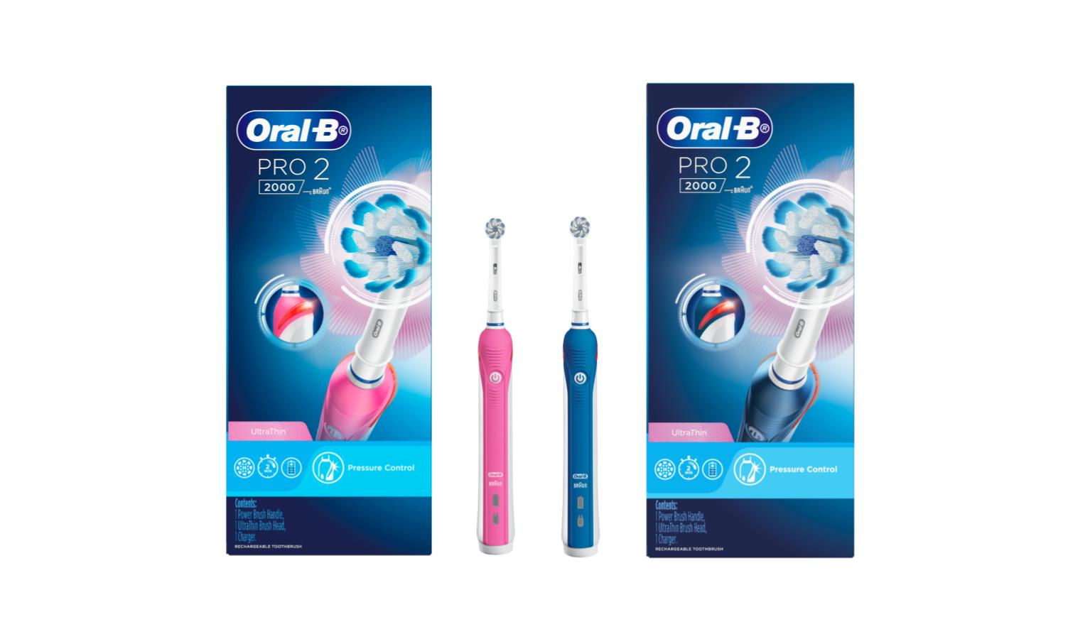 OralB Pro2 2000 D501.513.2 Electric Toothbrush Powered by Braun Blue