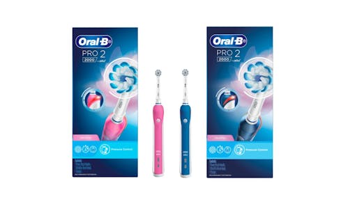 Oral-B Pro2 2000 D501.513.2 Electric Toothbrush Powered by Braun - Blue &amp; Pink