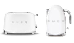 Smeg 50's Style 2 Slice Toaster - White (TSF01WHMUK) + Smeg 50's Style Kettle - White (KLF03WHMU)